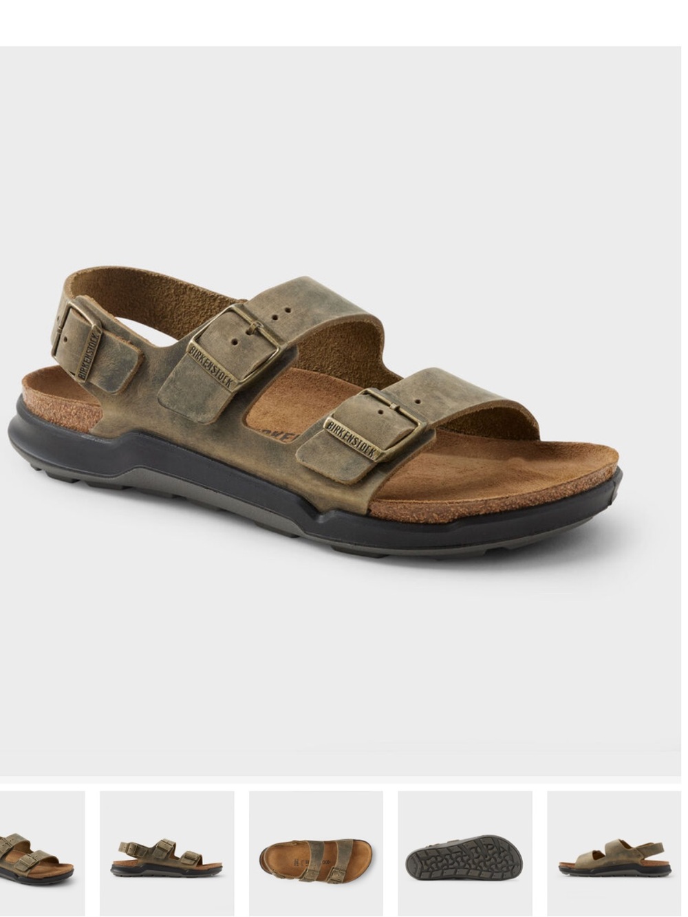 Birkenstock Mens Brown Leather Two-Strap Adjustable Sandal